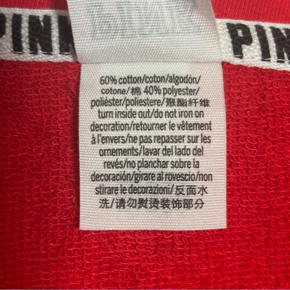 Victoria's Secret Pink Y2K 1/4 Zip Sweatshirt Top-Red-Women Size Medium - Picture 5 of 6
